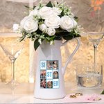 Personalized Nine-Square Grid Sister Ceramic Vase with 6 Photos Home Decoration Birthday Anniversary Gift for Family Friends