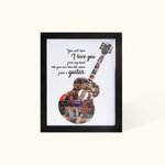 Personalized Multiple Photo Collage Guitar Frame Picture Frame  with Text Home Decor Birthday Christmas Gift for Guitar Players