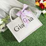 Personalized Multicolor Minimalist Style Name Reusable Tote Bag Wedding Anniversary Gift for Women