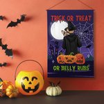 Personalized Halloween Bat Pumpkin Witch Pet Dog Garden Flag with Name Garden Decorations Halloween Gift for Dog Lovers Gardening Lovers