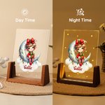 Personalized Fantasy Star Snowflake Santa's Helper Elf Name Acrylic LED Night Light with Wooden Base Room Decor Birthday Christmas Gift for Kid Baby
