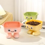 Personalised Big-Eyed Robot High Legged Pet Bowl with Name Daily Use Pet Feeding Essential Birthday Gift for Pet Lover Owner