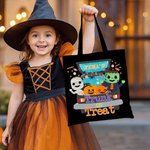 Personalized Halloween Theme Style Monster Pumpkin Candy Canvas Bag with Name Halloween Gift for Kids