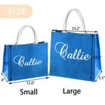 Personalized Multicolor Minimalist Style Name Reusable Tote Bag Wedding Anniversary Gift for Women