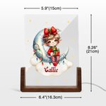 Personalized Fantasy Star Snowflake Santa's Helper Elf Name Acrylic LED Night Light with Wooden Base Room Decor Birthday Christmas Gift for Kid Baby