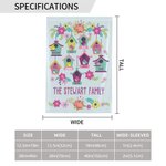 Personalized Bird Blessing Garden Flag with 1-12 Names Autumn Outdoor Garden Decorations Thanksgiving Gift for Family Friends
