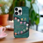 Personalized Multicolor Heart Birth Flower Phone Case for iPhone with 1-12 Names and Title Birthday Anniversary Christmas Gift for Mom Grandma