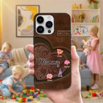 Personalized Multicolor Heart Birth Flower Phone Case for iPhone with 1-12 Names and Title Birthday Anniversary Christmas Gift for Mom Grandma
