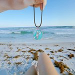 Personalised Kayak Blue Lake Round Resin Necklace with Rotate Paddle and Engraved Initial Inspirational Jewellery Gift for Kayaking Enthusiasts Kayaker