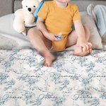 Personalized Classic Winnie the Pooh Floral Swaddle Blanket and Knot Hat Set with Name Birthday Baby Shower Gift for Newborns Babies