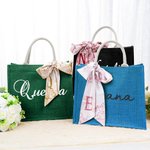 Personalized Multicolor Minimalist Style Name Reusable Tote Bag Wedding Anniversary Gift for Women