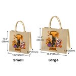 Personalizzato Halloween tema Carino animale grande capacità Tote Bag con iniziale e nome Halloween Dolcetto o scherzetto Regalo per la famiglia bambini