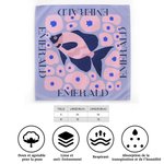 Foulard Carré en Satin Personnalisé avec Motif Art Océan Multicolore Baleine Méduse et Nom Accessoire de Voyage Fête Cadeau pour Femme