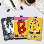 Personalized Apple Pencil Initial Card Holder with Name Back to School Teacher's Day Appreciation Gift for Teachers