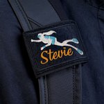 Personnalisé Multicolore brodé Scuba Diver Pattern BCD Identification Tag with Name Ocean Activities Birthday Gift for Diving Lovers (Cadeau d'anniversaire pour les amoureux de la plongée)