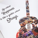 Personalized Multiple Photo Collage Guitar Frame Picture Frame  with Text Home Decor Birthday Christmas Gift for Guitar Players