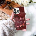 Personalized Multicolor Heart Birth Flower Phone Case for iPhone with 1-12 Names and Title Birthday Anniversary Christmas Gift for Mom Grandma