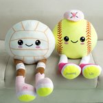 Personalized Cute Softball Volleyball Plush Toy with Text Birthday Team Gift for Ball Sports Players Kids