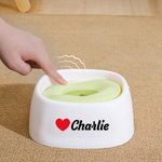 Personalised Bone Paw Heart Floating Disk Spill Proof Water Bowl with Name Daily Supplies Birthday Gift for Pet Lovers