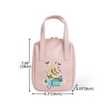 Personalized Skate Birth Flower Name Portable PU Leather Makeup Bag with Handle Travel Accessories Birthday Gift for Skate Lovers Girls