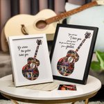 Personalized Multiple Photo Collage Guitar Frame Picture Frame  with Text Home Decor Birthday Christmas Gift for Guitar Players
