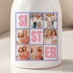 Personalized Nine-Square Grid Sister Ceramic Vase with 6 Photos Home Decoration Birthday Anniversary Gift for Family Friends