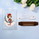 Personalized Fantasy Star Snowflake Santa's Helper Elf Name Acrylic LED Night Light with Wooden Base Room Decor Birthday Christmas Gift for Kid Baby