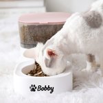 Personalised Red Heart Bone Paw Print Automatic Gravity Pet Feeder with Name Pet Supplies Birthday Adoption Anniversary Gift for Pet Lovers Owners