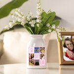 Personalized Nine-Square Grid Sister Ceramic Vase with 6 Photos Home Decoration Birthday Anniversary Gift for Family Friends