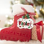 Adorno navideño personalizado de cerámica con el nombre de Papá Noel y 3 cuerdas colgantes Decoración del árbol Regalo de Navidad para la familia