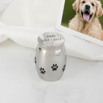 Gepersonaliseerde Pootafdruk Huisdier Avatar Foto Crematie Asurn met Naam en Tekst Herdenkingscadeau voor Verlies van Huisdier