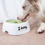 Personalised Bone Paw Heart Floating Disk Spill Proof Water Bowl with Name Daily Supplies Birthday Gift for Pet Lovers