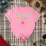 Personalized Cute Elk T-shirt Sweatshirt Hoodie with Name Christmas Gift for Family Friend