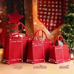 Personalized Cartoon Character Santa Claus Initial Large Jute Tote Bag with Name Daily Use Christmas Gift for Family