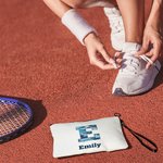 Personalized Camouflage Stripes Initial Number Makeup Bag with Name Birthday Christmas Gift for Family Friends