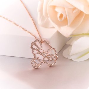 Personalised Zircon Birth Flower Necklace Dainty Jewellery Birthday Anniversary Gift for Women