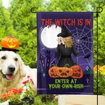 Personalized Halloween Bat Pumpkin Witch Pet Dog Garden Flag with Name Garden Decorations Halloween Gift for Dog Lovers Gardening Lovers