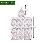 Personalized Classic Winnie the Pooh Floral Swaddle Blanket and Knot Hat Set with Name Birthday Baby Shower Gift for Newborns Babies