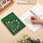 Personalised Heart Birth Flower A5 60 Lined Pages Spiral Notebook with Title and 1-12 Name Daily Use Birthday Gift for Mom Grandma