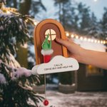 Personalisierte grüne Monster Hand Weihnachten Ornament Türklopfer mit Namen und Text Party Weihnachtsgeschenk für Familie Freunde