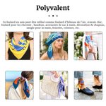 Foulard Carré en Satin Personnalisé avec Motif Art Océan Multicolore Baleine Méduse et Nom Accessoire de Voyage Fête Cadeau pour Femme