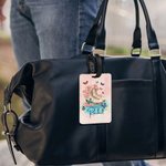 Personlig födelseblomma skridsko bagagetagg med namn resetillbehör födelsedagspresent för reseälskare skridskoentusiaster