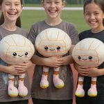 Personalized Cute Softball Volleyball Plush Toy with Text Birthday Team Gift for Ball Sports Players Kids