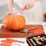 Personlig halloween pumpa snidningsverktyg 11 delar med namn och initialer samt spökmotiv perfekt halloweenpresent för familj