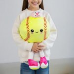 Personalized Cute Softball Volleyball Plush Toy with Text Birthday Team Gift for Ball Sports Players Kids