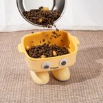Personalised Big-Eyed Robot High Legged Pet Bowl with Name Daily Use Pet Feeding Essential Birthday Gift for Pet Lover Owner