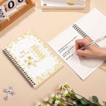 Personalized Toile De Jouy Birth Flower Name Bible Chapter A5 Spiral Notebook with 120 Pages Daily Use Birthday Christmas Gift for Women Christians