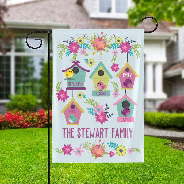 Henkilökohtainen lintu siunaus puutarha lippu 1-12 nimet syksyllä ulkona puutarha koristeet kiitospäivä lahja perheelle ystävät