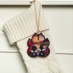 Personalized Dog Silhouette Paw Shape Window Hanging Suncatcher Christmas Ornament with Names Sympathy Memorial Remembrance Gift for Dog Lovers