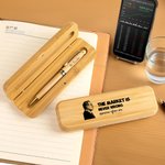 Personlig silhuett av en person designad kulspetspenna och fodral i trä med namn och finansiell text Kontorsmaterial Födelsedagspresent för män